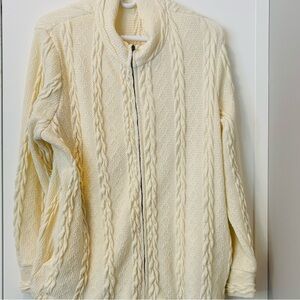 🍀3 for $25🍀 Indigo Soul Cream Zip Up Cable Knit Sweater Jacket